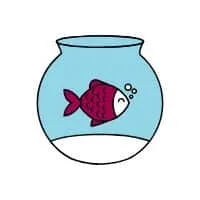 A goldfish in a fishbowl, the disastrous party-favor idea.