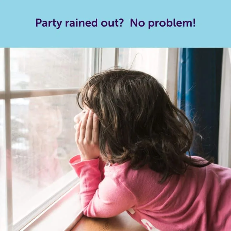Party rained out? No problem. Two Happily Ever Laughter faeries to the rescue.