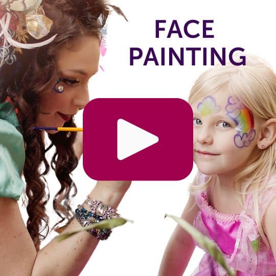 kids party entertainer face painting a little girl