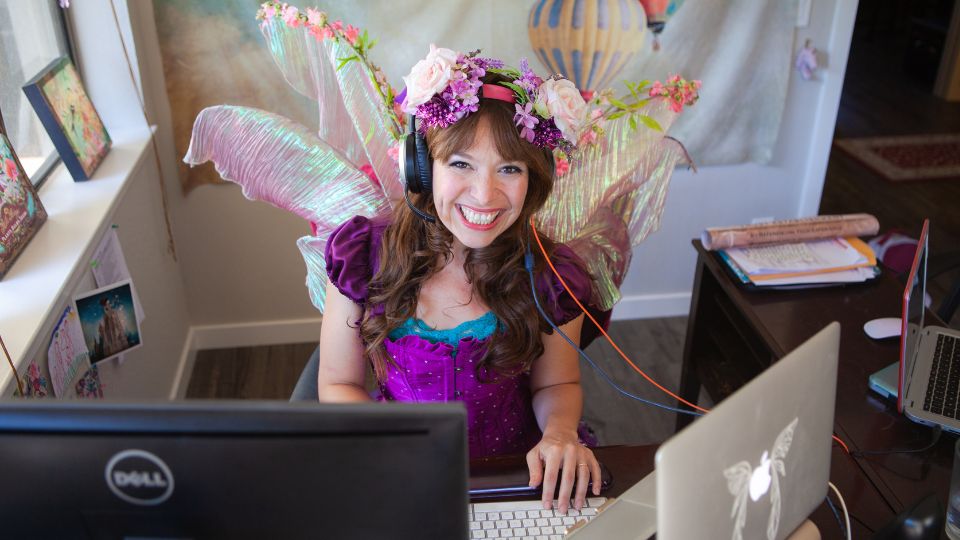 Contact us happily ever laughter fairy at computer