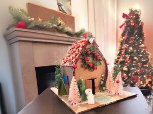 Christmas crafts for kids gingerbread house cardboard